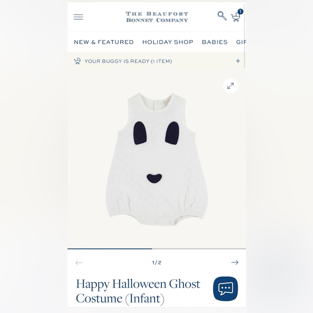 The Beaufort Bonnet Company Happy Halloween Ghost Costume (Infant-boys)